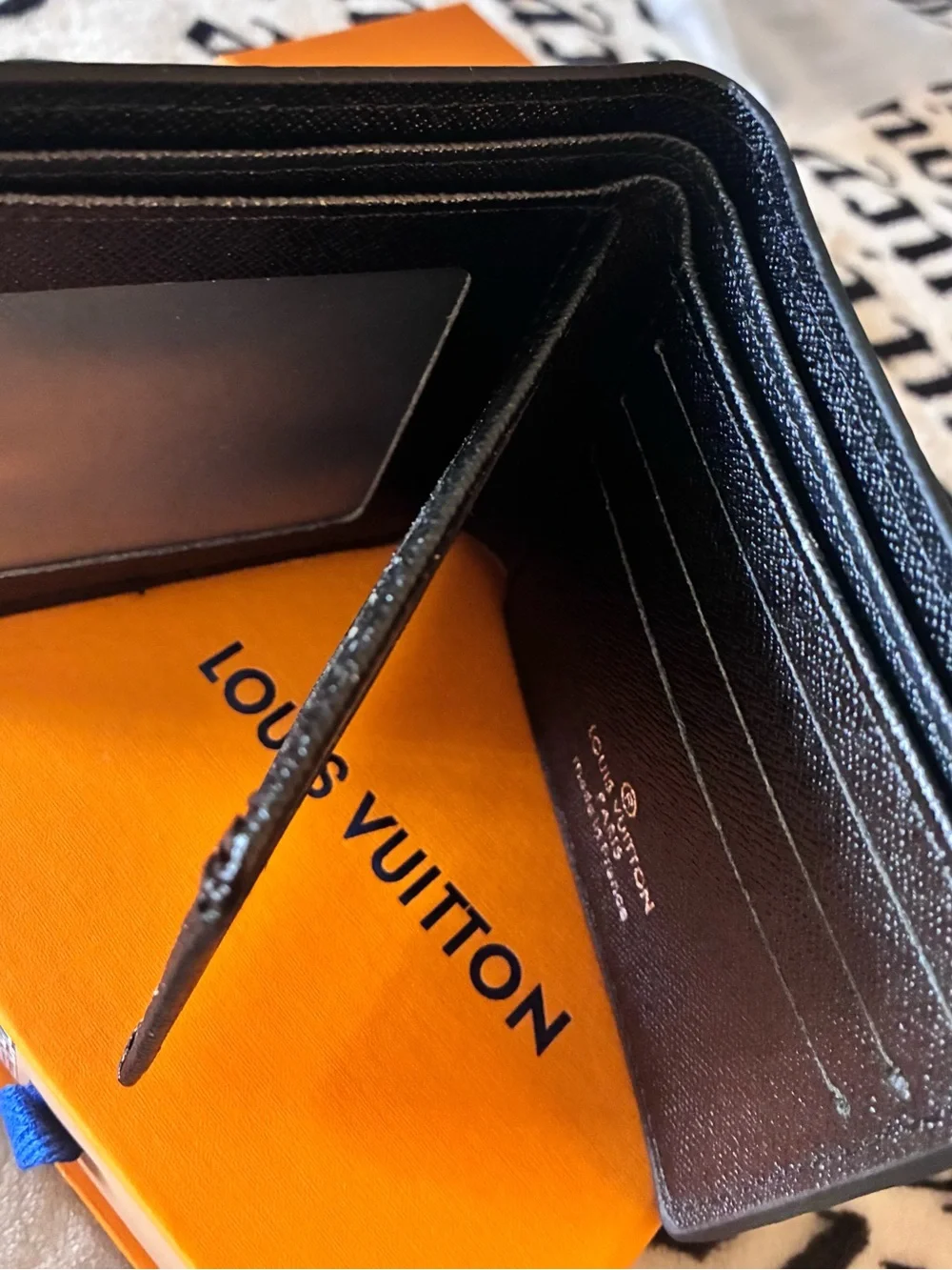 Louis Vuitton Black Embossed Monogram men’s wallet